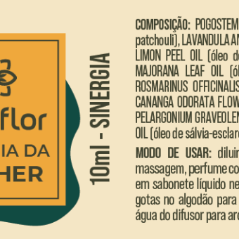 Rótulo do blend de óleos essenciais para mulher Terra Flor