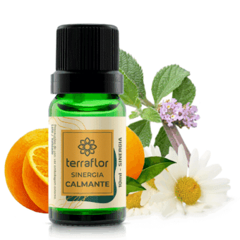 Frasco com blend de óleos essenciais para acalmar Terra Flor
