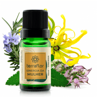 Frasco com blend de óleos essenciais para mulher Terra Flor