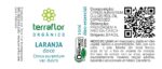 Rótulo do óleo essencial Laranja Doce (Citrus aurantium dulcis) orgânico Terra Flor