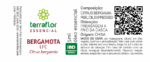 Rótulo do óleo essencial Bergamota LFC (Citrus bergamia) Terra Flor