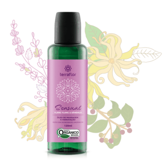 Frasco de óleo de massagem Sensual orgânico Terra Flor
