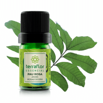 Frasco de óleo essencial Pau Rosa (Aniba rosaeodora) orgânico Terra Flor