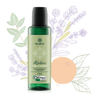 Frasco de óleo de massagem Relax orgânico Terra Flor