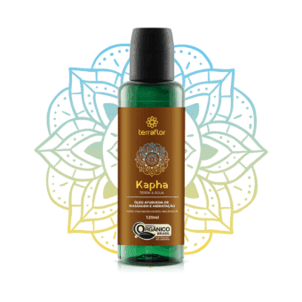 Frasco de óleo de massagem Ayurveda Kapha orgânico Terra Flor