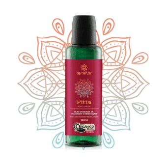Frasco de óleo de massagem Ayurveda Pitta orgânico Terra Flor