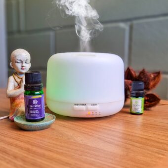 Difusor aromático bivolt com função umidificador, aromatizador e luminária Terra Flor