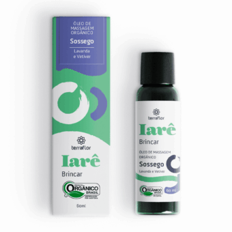 Frasco de óleo de massagem Iarê Sossego (Lavanda e Vetiver) orgânico Terra Flor
