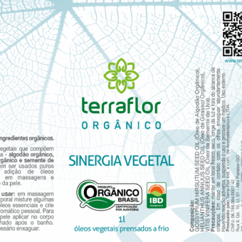 Rótulo de sinergia vegetal orgânico 1L.