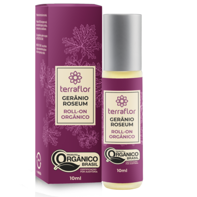 Frasco de roll on Gerânio Roseum (Gossypium hirsutum) orgânico Terra Flor