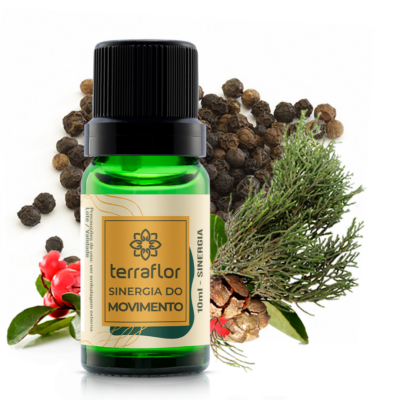 Frasco com blend de óleos essenciais para alívio de dores e tensões Terra Flor