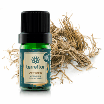 Frasco de óleo essencial Vetiver (Vetiveria zizanioides) diluído a 10% Terra Flor