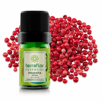 Frasco de óleo essencial Pimenta Rosa (Schinus terebinthifolius) Terra Flor