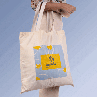 Imagem da sacola de algodão exclusiva Terra Flor